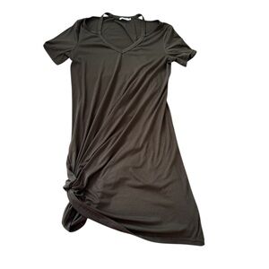 Locryz Jersey Tie Cold Shoulder Casual Dress